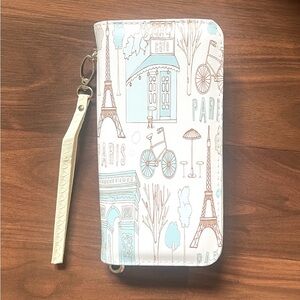 Wristlet Clutch Wallet Paris Themed